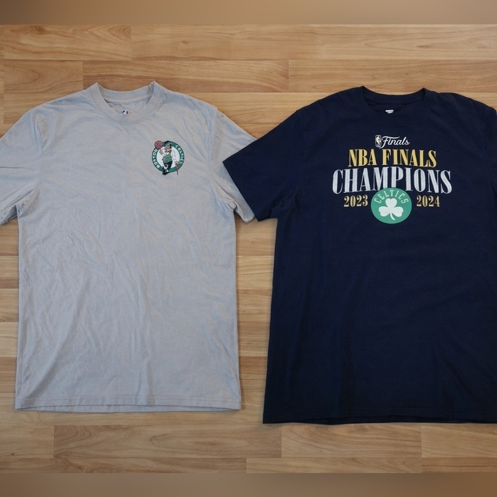 Boston Celtics Bundle 2for1: Jason Tatum + NBA Finals Champions Large T-shirts